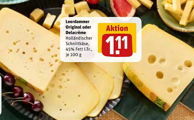 Leerdammer Original oder Delacrème Holländischer Schnittkäse, 45% Fett i.Tr., je 100 g