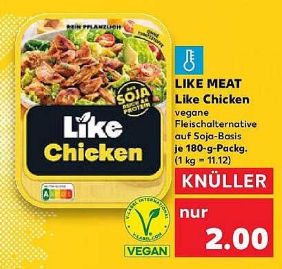 LIKE MEAT Like Chicken vegane Fleischalternative auf Soja-Basis