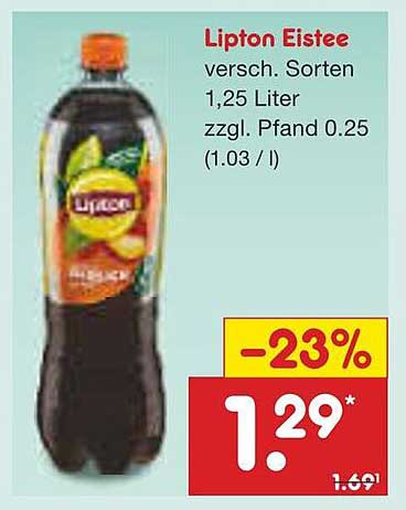 Lipton Eistee verschiedene Sorten 1,25 Liter, zzgl. Pfand 0,25