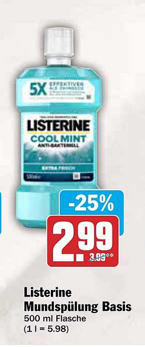 Listerine Mundspülung Basis 500 ml Flasche