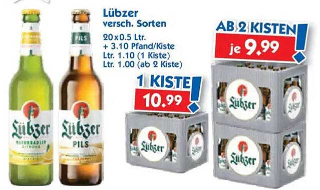 Lübzer Bier – verschiedene Sorten im Angebot