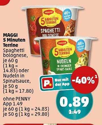 MAGGI 5 Minuten Terrine Spaghetti Bolognese, je 60 g