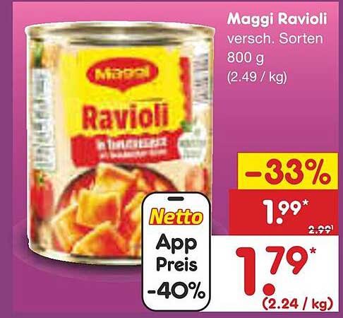 Maggi Ravioli verschiedene Sorten 800 g