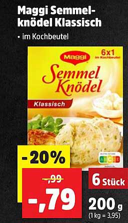 Maggi Semmelknödel Klassisch im Kochbeutel