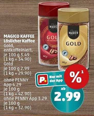 MAGICO Kaffee Löslicher Kaffee Gold, entkoffeiniert