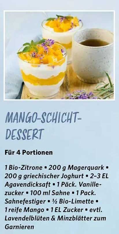 Mango-Schicht-Dessert