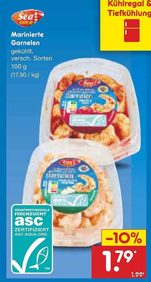 Marinierte Garnelen - gekühlt, verschiedene Sorten, 100 g