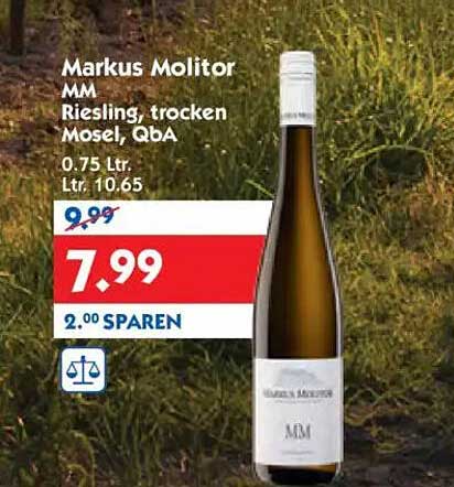 Markus Molitor MM Riesling, trocken Mosel, QbA 0.75 L