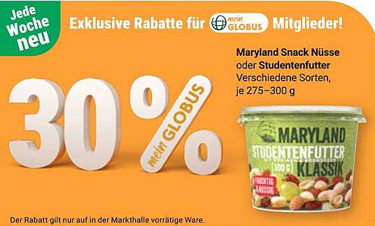Maryland Snack Nüsse oder Studentenfutter - Verschiedene Sorten, je 275–300 g