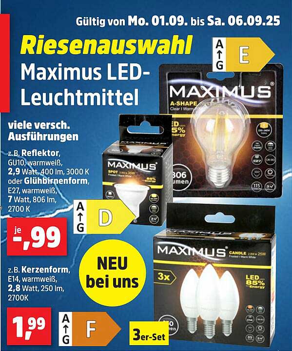 Maximus LED-Leuchtmittel – riesige Auswahl!