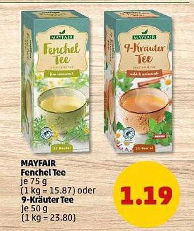 MAYFAIR Fenchel Tee und 9-Kräuter Tee, je 75 g und 50 g