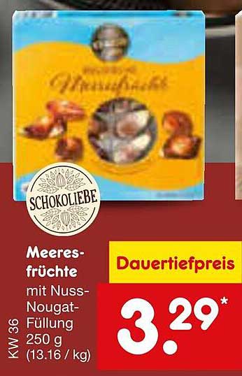 Meeresfrüchte mit Nuss-Nougat-Füllung 250 g