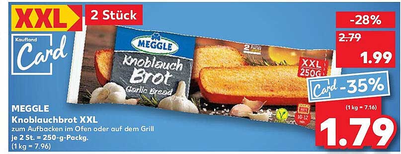 MEGGLE Knoblauchbrot XXL - 2 Stück