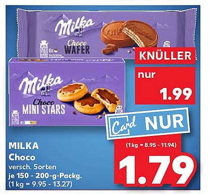 MILKA Choco Mini Stars und Choco Wafer