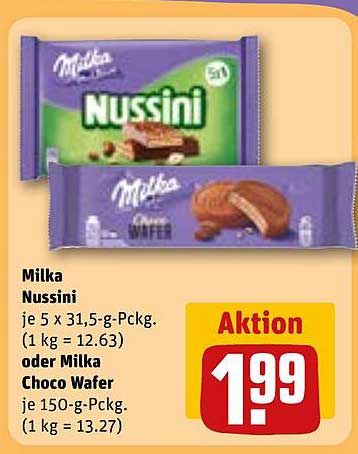 Milka Nussini oder Milka Choco Wafer zum Aktionspreis