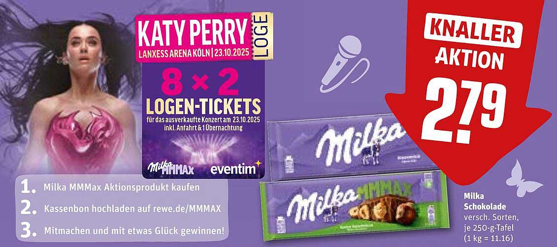Milka Schokolade 250 g - verschiedene Sorten für nur 2,79 €