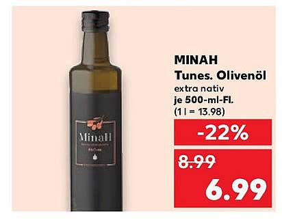 MINAH Tunes. Olivenöl extra nativ je 500-ml-Fl.