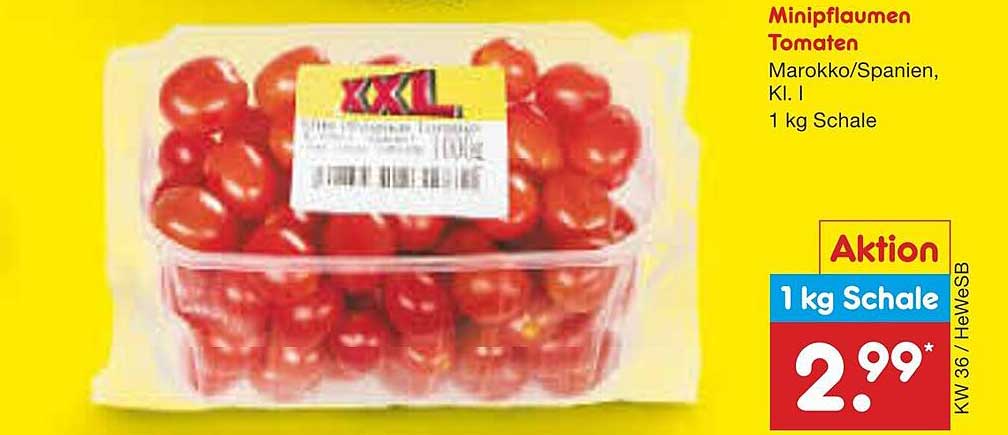 Minipflaumen Tomaten - Marokko/Spanien, Kl. I, 1 kg Schale
