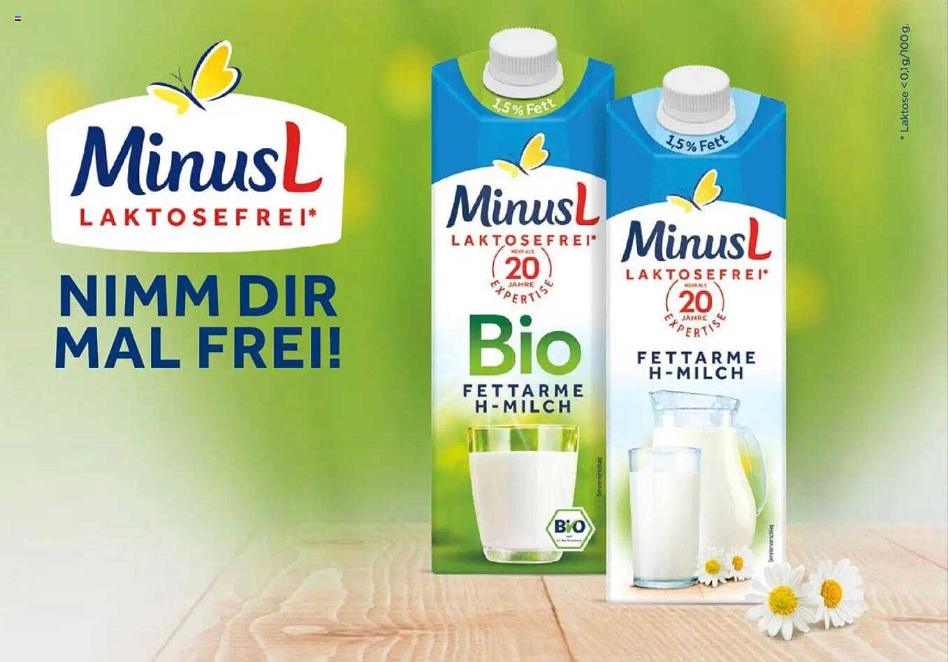 MinusL Laktosefrei Bio Fettarme H-Milch