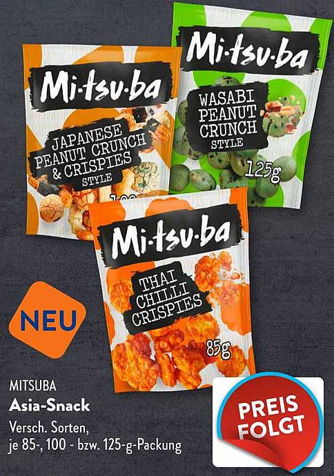 Mitsuba Asia-Snack - Verschiedene Sorten (85g, 125g-Packung)
