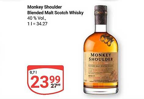 Monkey Shoulder Blended Malt Scotch Whisky 0,7 l