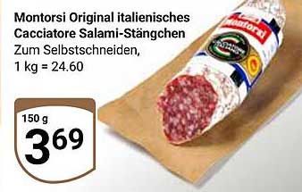 Montorsi Original italienisches Cacciatore Salami-Stängchen