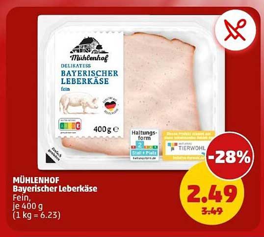 MÜHLENHOF Bayerischer Leberkäse fein, je 400 g