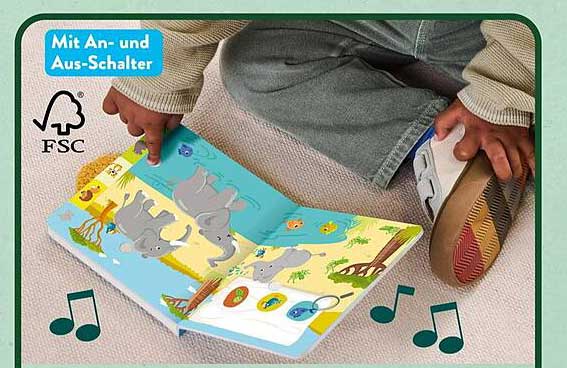 Musik-Bilderbuch für Kinder mit An- und Aus-Schalter
