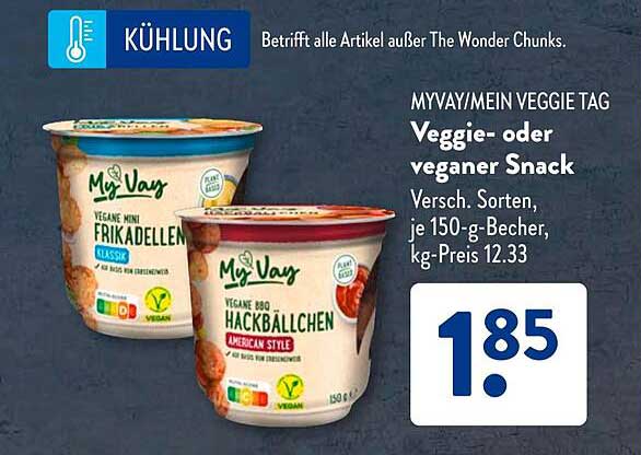 MyVay Veggie- oder veganer Snack 150 g Becher