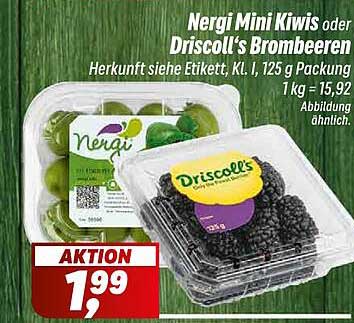 Nergi Mini Kiwis oder Driscoll's Brombeeren