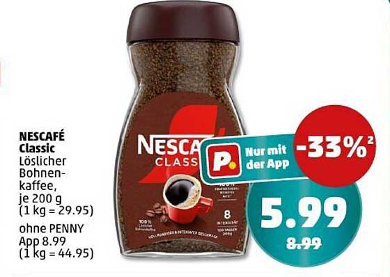 NESCAFÉ Classic Löslicher Bohnenkaffee, je 200 g (1 kg = 29.95)