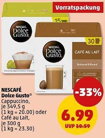 NESCAFÉ Dolce Gusto® Cappuccino oder Café au Lait, je 300 g