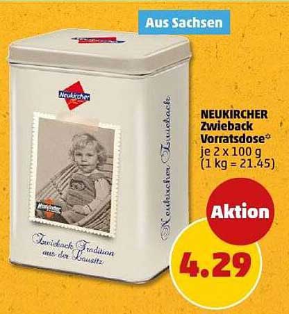 NEUKIRCHER Zwieback Vorratsdose - je 2 x 100 g