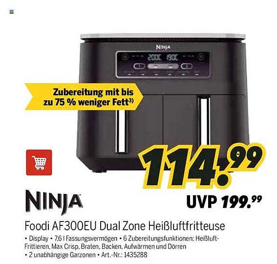 NINJA Foodi AF300EU Dual Zone Heißluftfritteuse