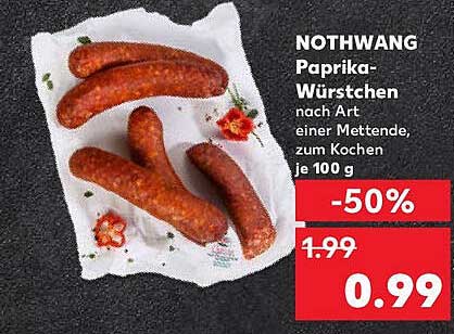 NOTHWANG Paprika-Würstchen nach Art einer Mettende, zum Kochen