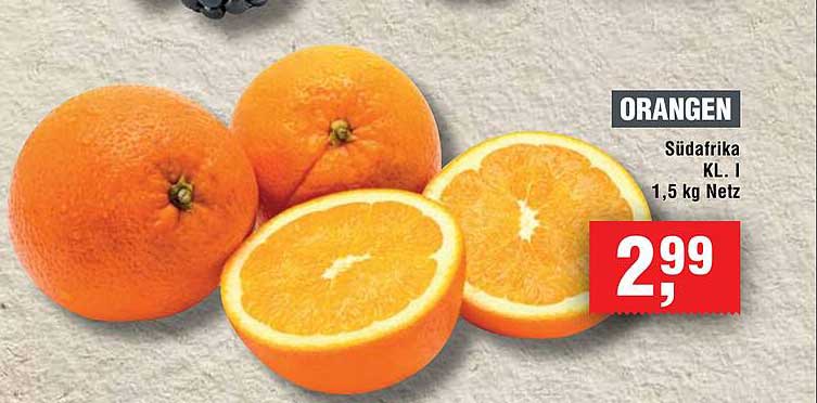 ORANGEN 1,5 kg Netz aus Südafrika - Klasse I