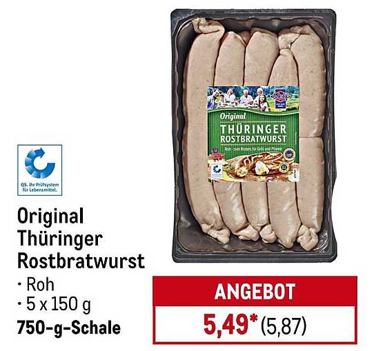Original Thüringer Rostbratwurst - 750 g