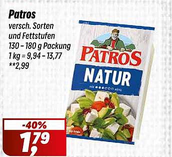 Patros Natur - verschiedene Sorten und Fettstufen, 130 – 180 g Packung