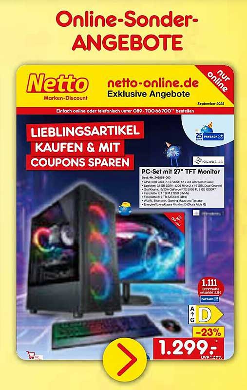 PC-Set mit 27" TFT Monitor