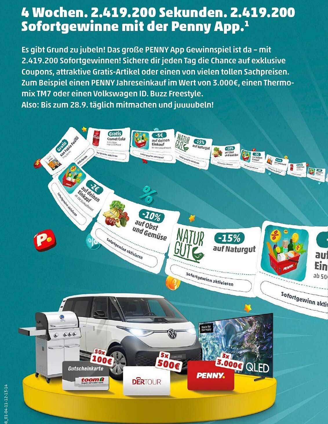 PENNY App Gewinnspiel: 2.419.200 Sofortgewinne!