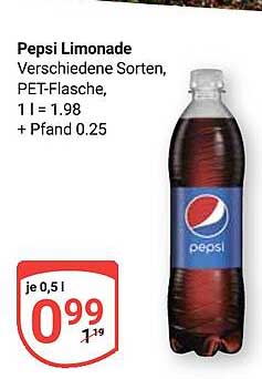 Pepsi Limonade Verschiedene Sorten, PET-Flasche, 0,5 l