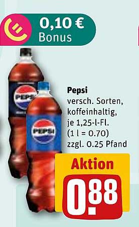 Pepsi - Verschiedene Sorten, koffeinhaltig, je 1,25-l-Fl.