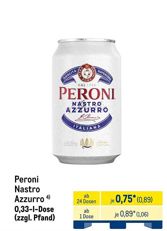 Peroni Nastro Azzurro 0,33 l Dose