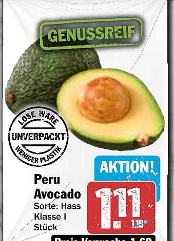 Peru Avocado Sorte: Hass Klasse I Stück