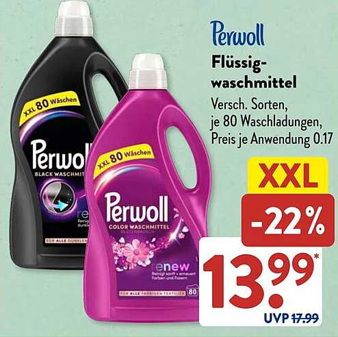 Perwoll Flüssigwaschmittel – Verschiedene Sorten, je 80 Waschladungen