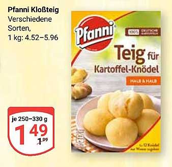 Pfanni Kloßteig - Teig für Kartoffel-Knödel