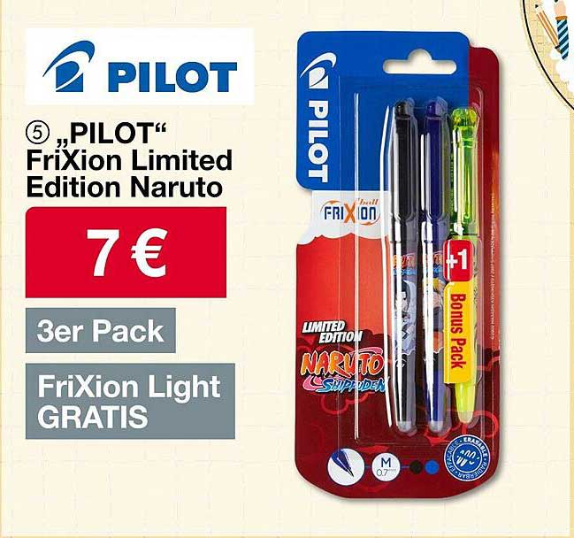 „PILOT“ FriXion Limited Edition Naruto 3er Pack + Gratis FriXion Light