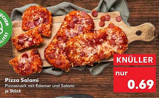 Pizza Salami - Pizzasnack mit Edamer und Salami je Stück