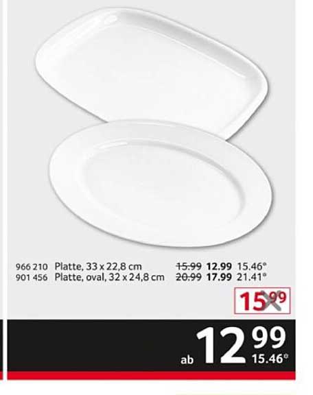 Platte, oval, 32 x 24,8 cm und Platte, 33 x 22,8 cm