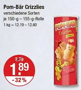 Pom-Bär Crizzlies verschiedene Sorten 150-g-155-g-Rolle